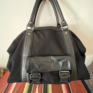 Banana Republic leather trim weekender large travel bag